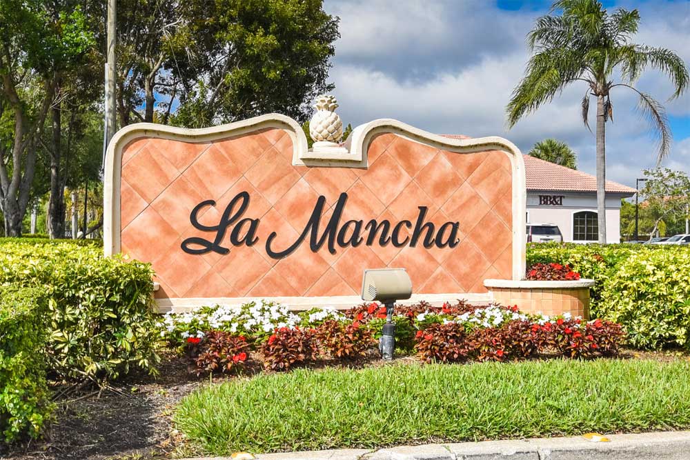 West Palm Beach community La Mancha entrance